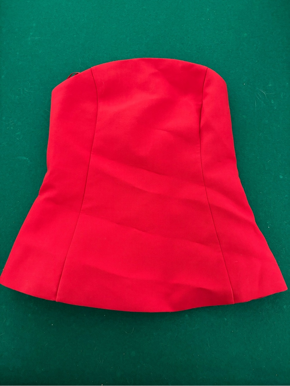 Zara Strapless Red Peplum Top